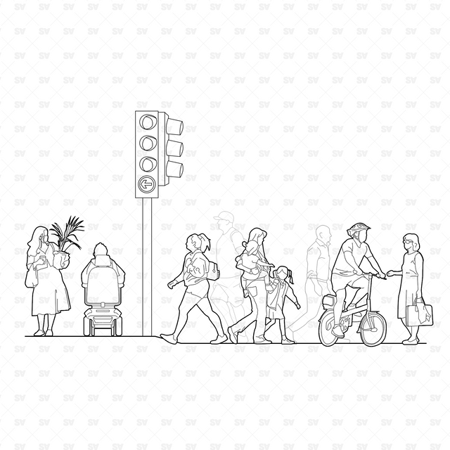 People Elevation cad blocks