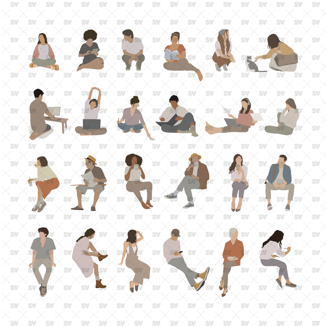 People Sitting vector 