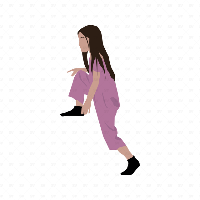 little girl vector illustration