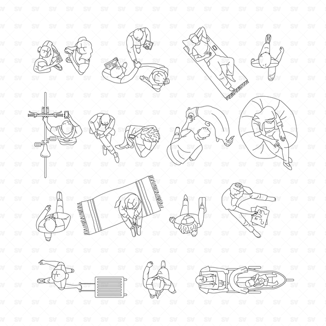 CAD & Vector People in the City (Top view)