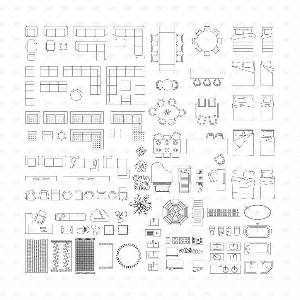 Lounge Floor Plan Furniture Icons