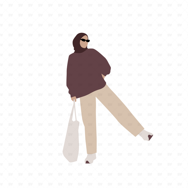 Vector, PNG Pedestrians in Front and Side View