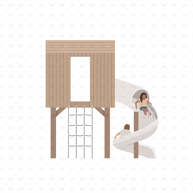 Vector, PNG Playground Set in Front and Side View