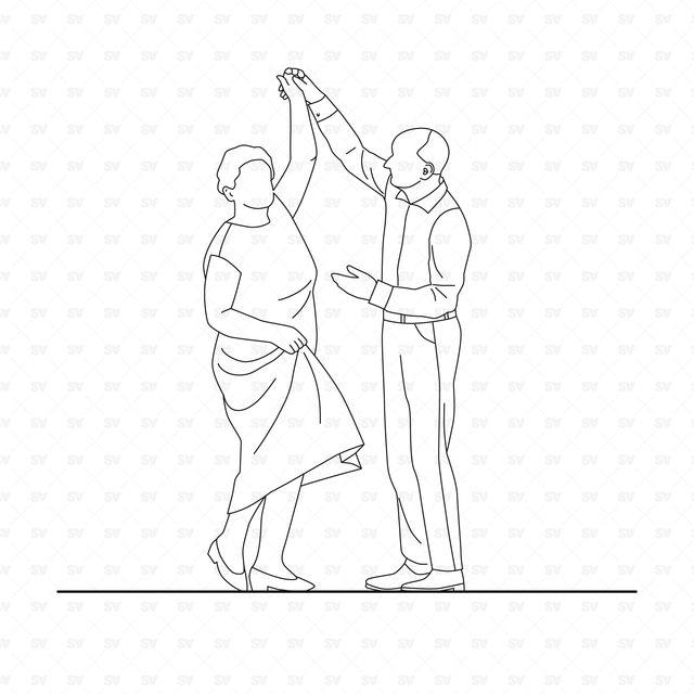 CAD and Vector Elderly People Set