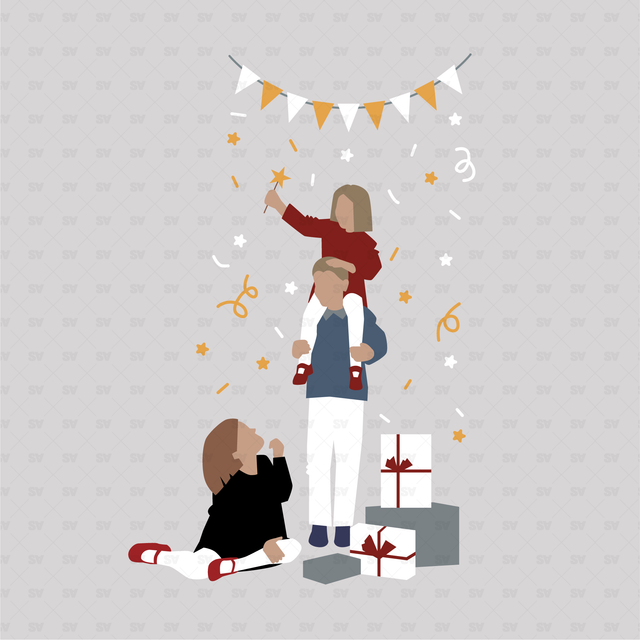 PNG & Vector Christmas Set (Side and front views)