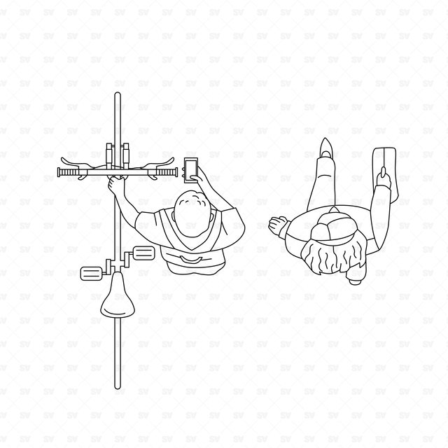 CAD & Vector People in the City (Top view)