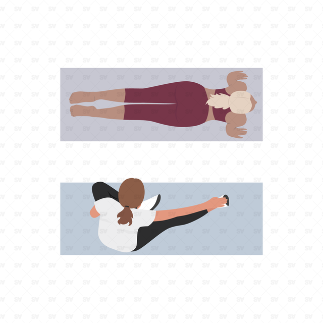 Vector, PNG People Doing Sports in Top View Set