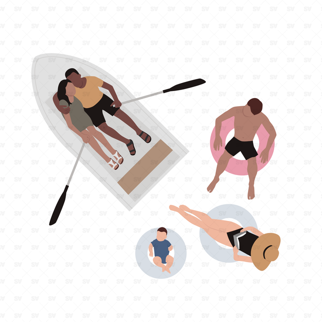 PNG and Vector People on Vacation Set (Top view)
