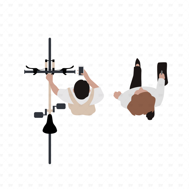 Vector, PNG People in Top View