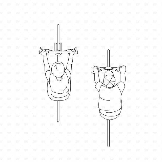 CAD & Vector People Doing Sports (Top view)