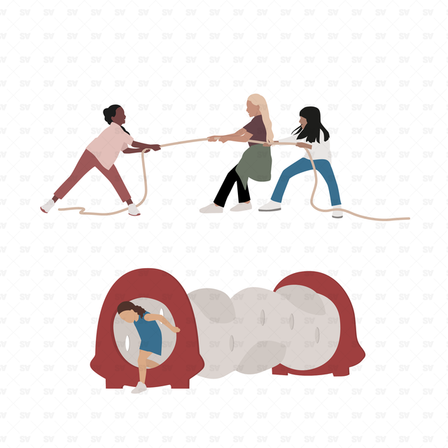 Vector, PNG Playground Set in Front and Side View