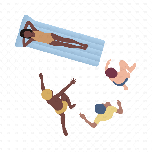 PNG and Vector People on Vacation Set (Top view)