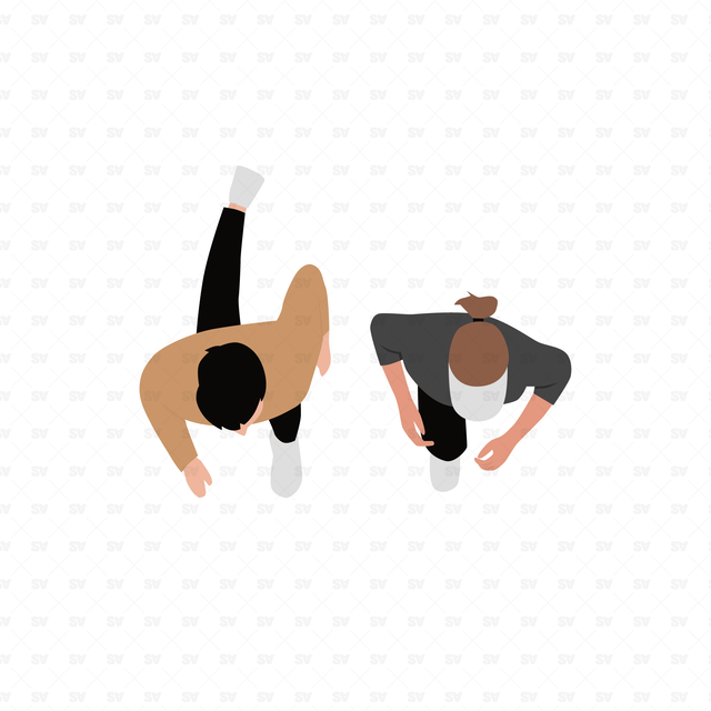 Vector, PNG People Doing Sports in Top View Set