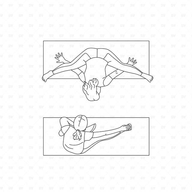 CAD & Vector People Doing Sports (Top view)