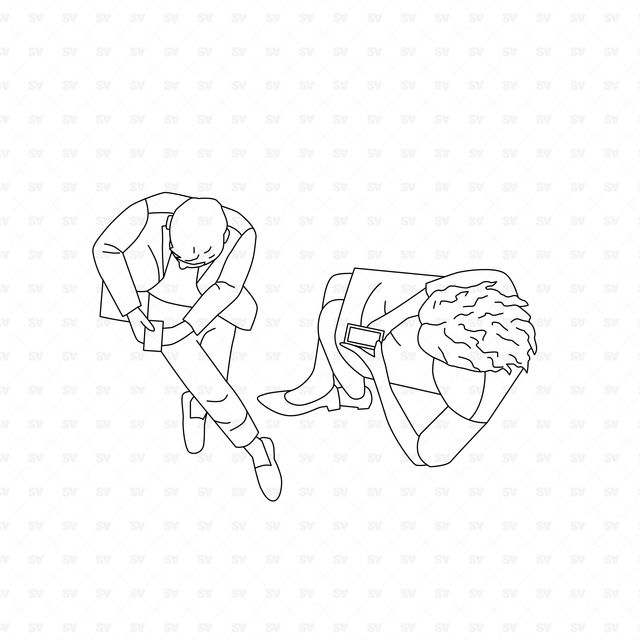 CAD & Vector People in the City (Top view)