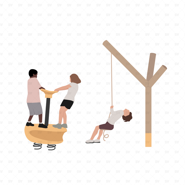 Vector, PNG Playground Set in Front and Side View