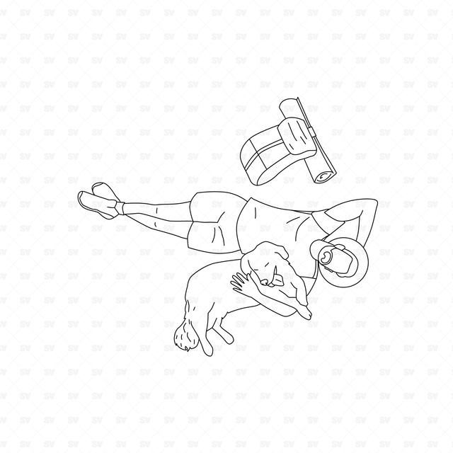 CAD & Vector People on Vacation Set (Top view)