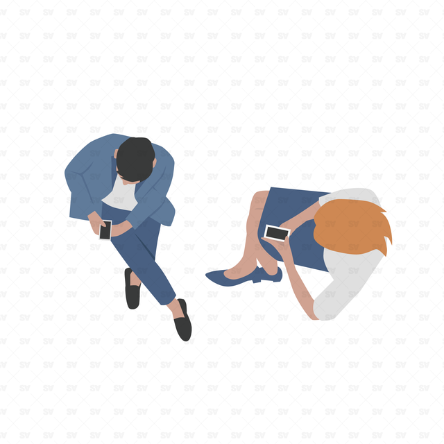 Vector, PNG People in Top View