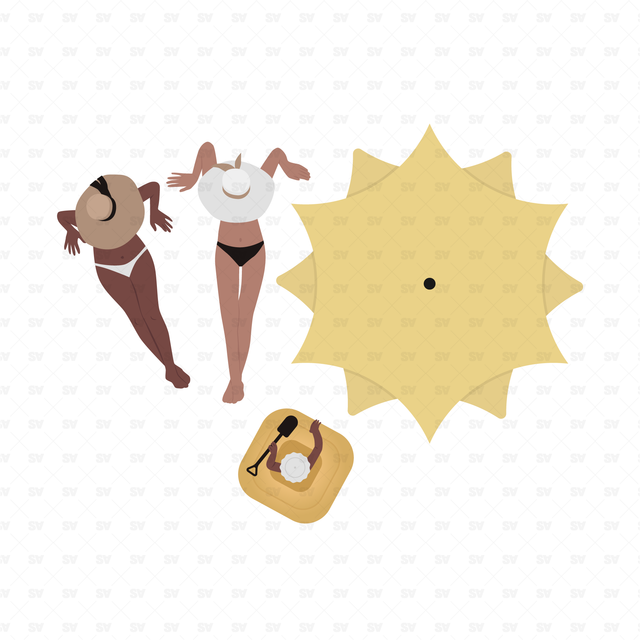PNG and Vector People on Vacation Set (Top view)