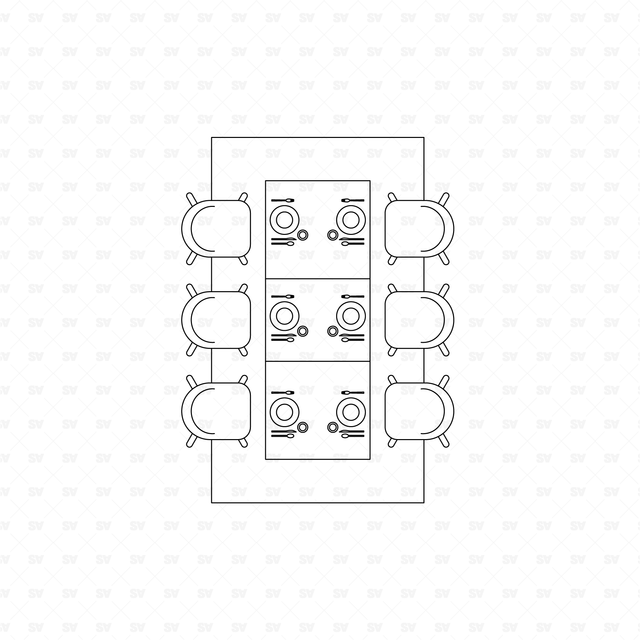 CAD and Vector Living Room Furniture in Top View