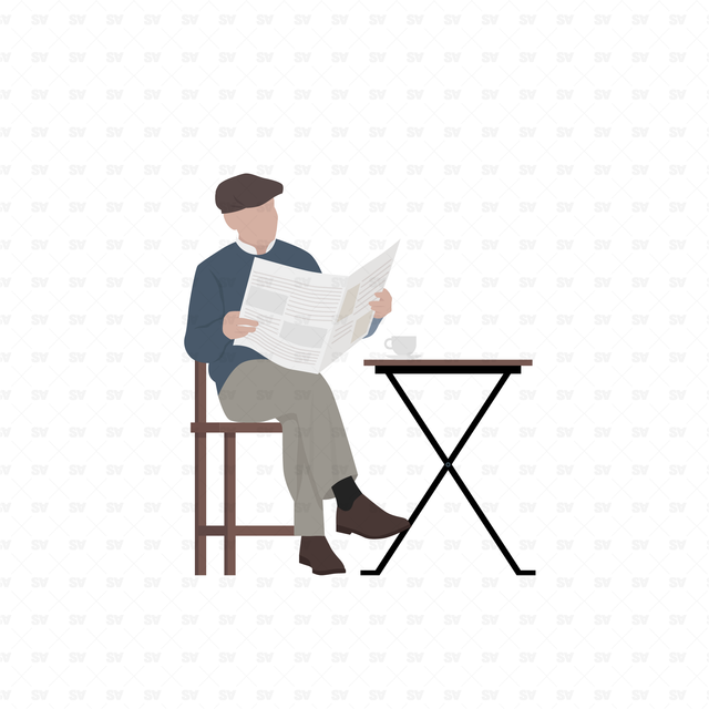 Vector, PNG People Eating in Front and Side View
