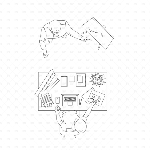 CAD & Vector Office Life (Top view)
