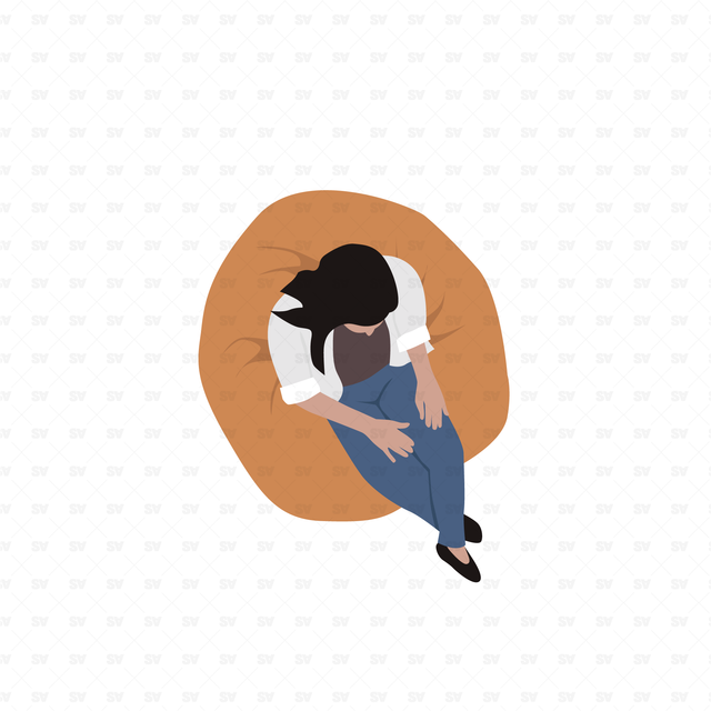 Vector, PNG People in Top View