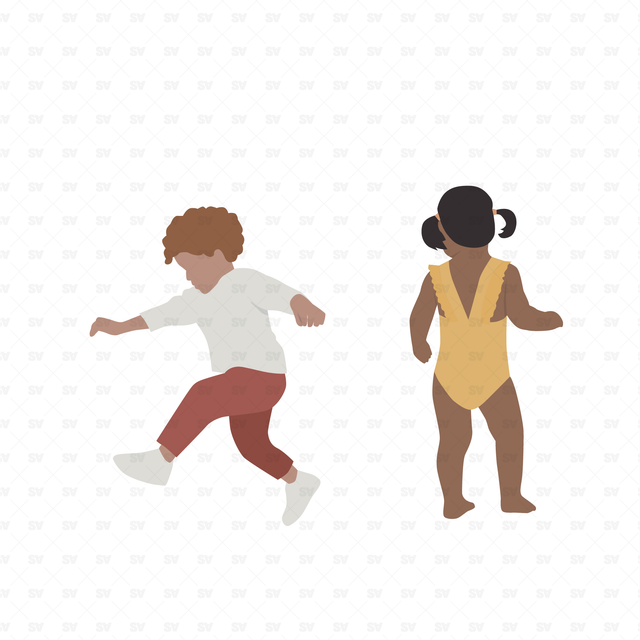 PNG Children, Kids in Front and Side View