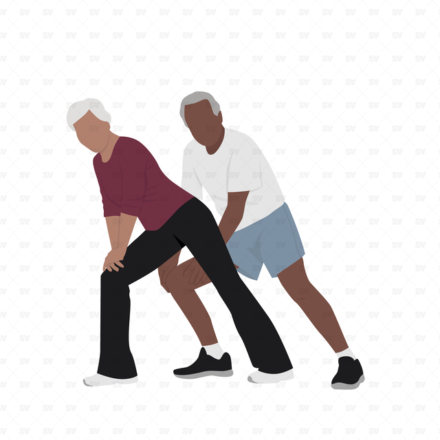 Vector, PNG Old People in Front and Side View