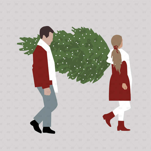 PNG & Vector Christmas Set (Side and front views)