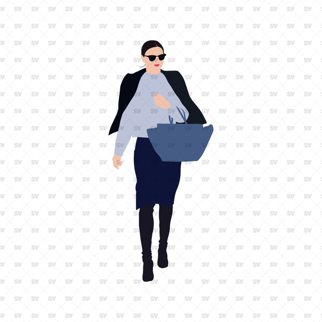 flat vector woman shopping