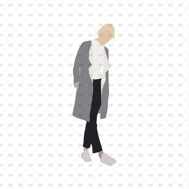 flat vector woman blond