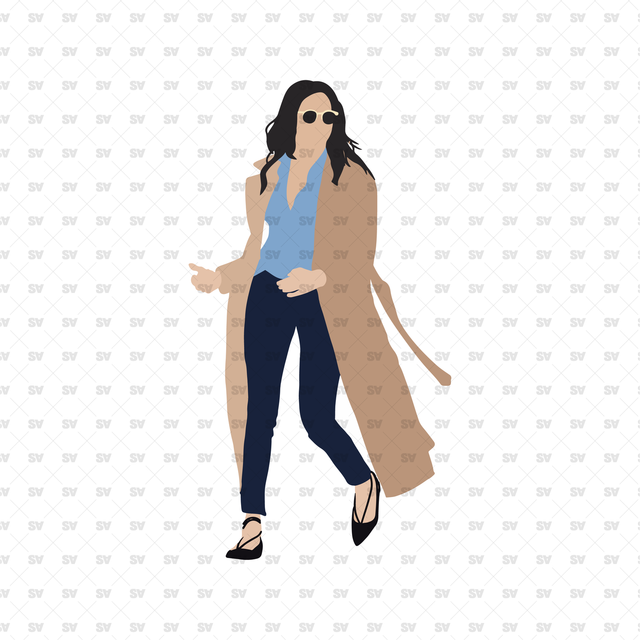 flat vector woman winter