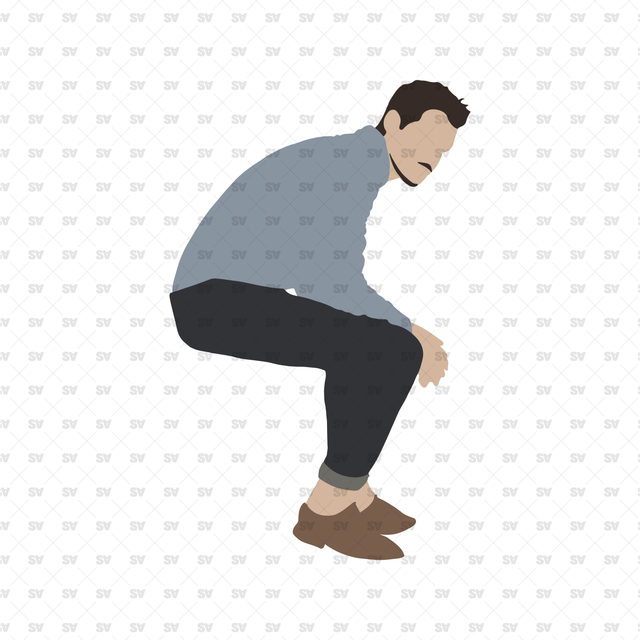 flat vector guy sitting