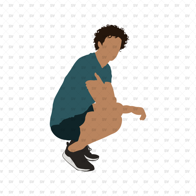 flat vector guy sitting