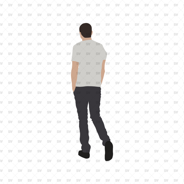 flat vector guy walking