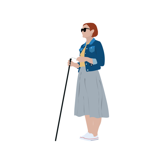 vector blind woman