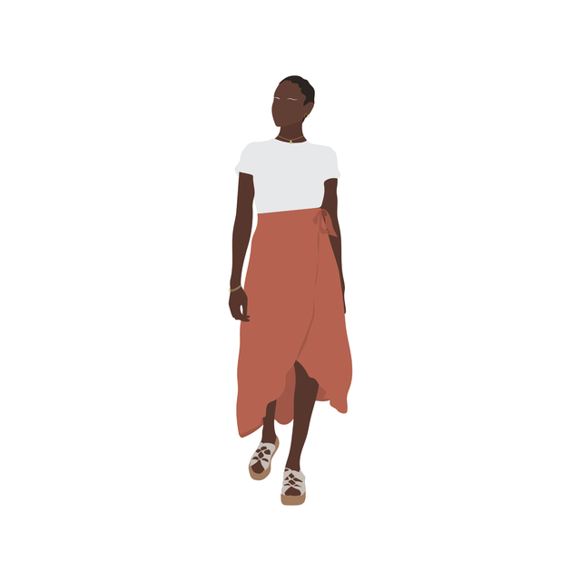 flat vector woman black