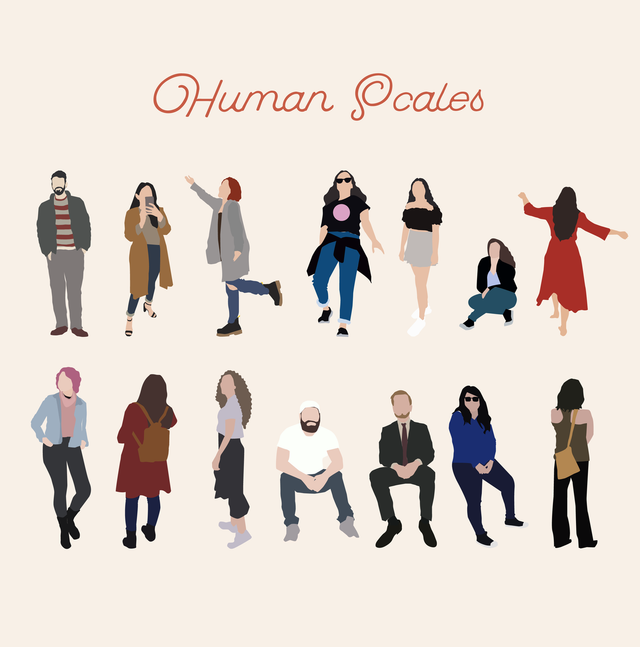 Flat vector cutout people