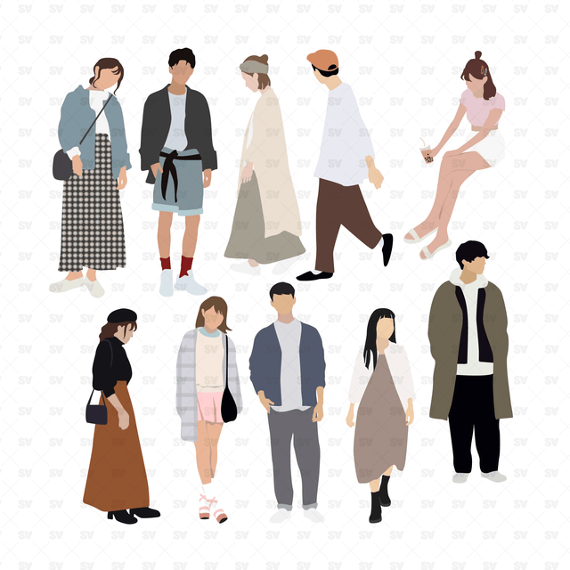 Flat Vector Asian Street Fashion