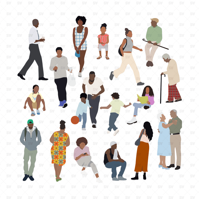 Flat Vector Black People
