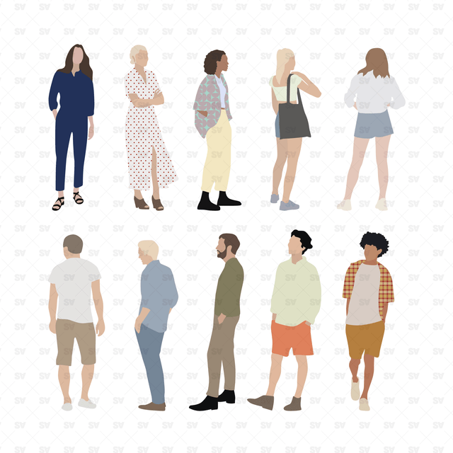 Vector Different Angles People