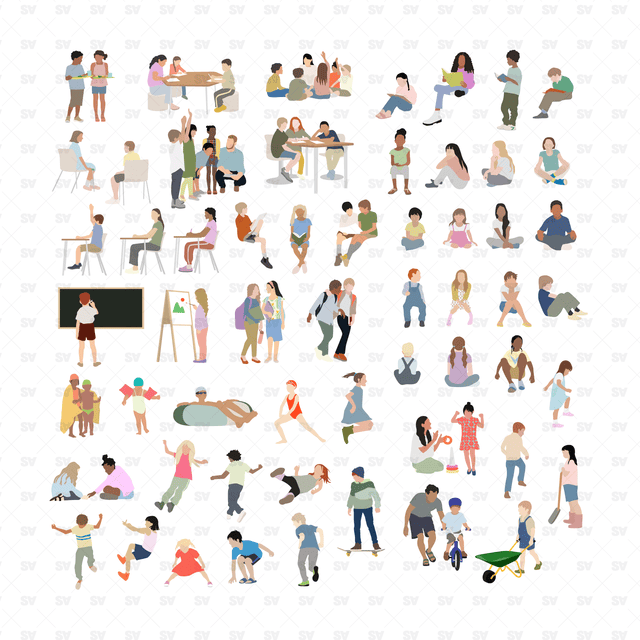 Flat Vector Kids AI PNg Download