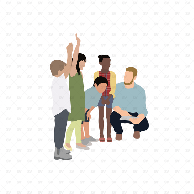 Flat Vector Kids AI PNg Download