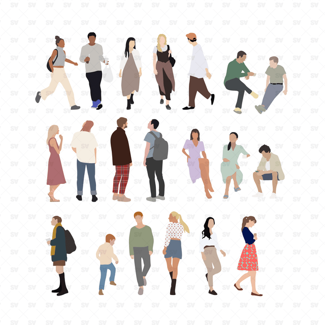 flat vector people architecture
