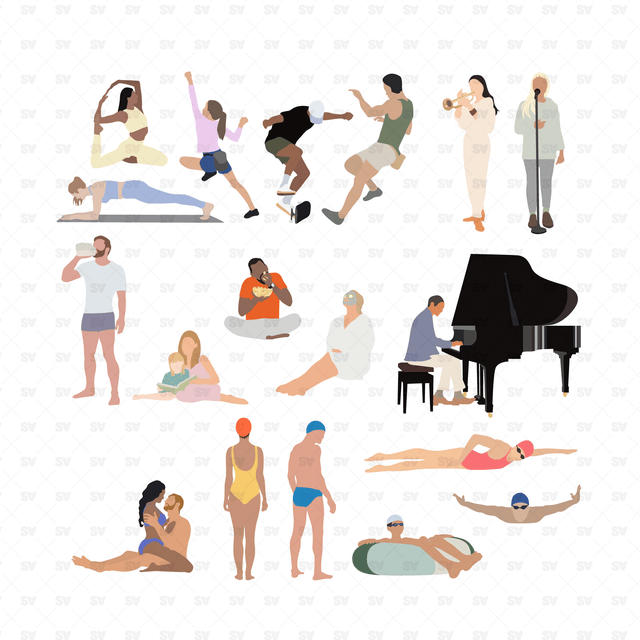 flat vector people architecture
