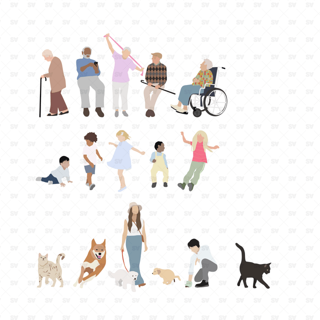 flat vector people architecture
