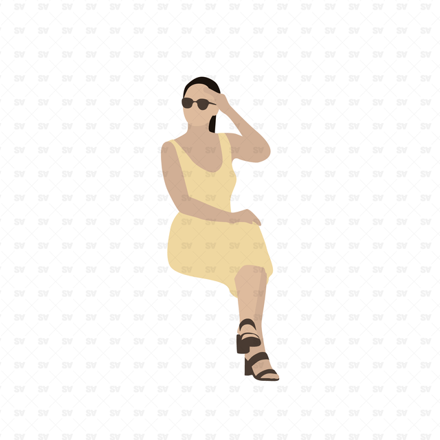 Flat Vector People Sitting