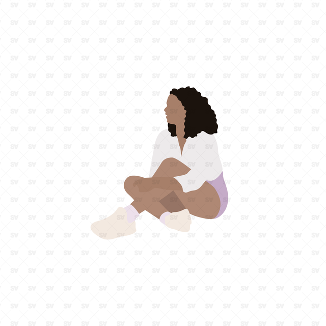 Flat Vector People Sitting