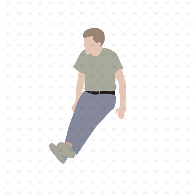 Flat Vector People Sitting